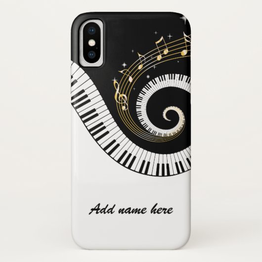 Pianosleutels en gouden Muzieknoten Case-Mate iPhone Case (Achterkant)