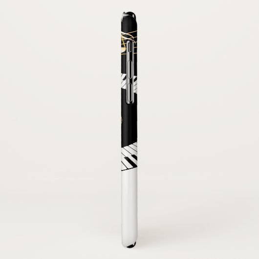 Pianosleutels en gouden Muzieknoten Case-Mate iPhone Case (Achterkant/links)