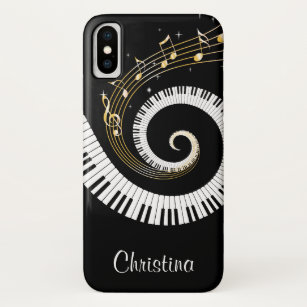  pianosleutels en gouden Muzieknoten Case-Mate iPhone Case