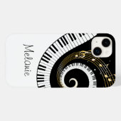 Pianosleutels en gouden Muzieknoten Hoesje (Achterkant (horizontaal))