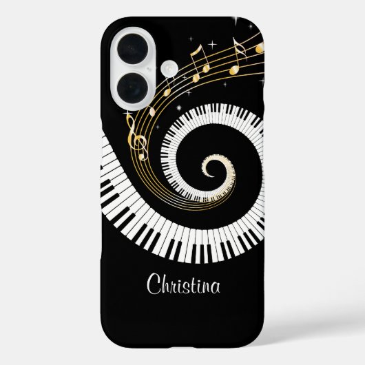  pianosleutels en gouden Muzieknoten iphon Case-Mate iPhone Case (Achterkant)