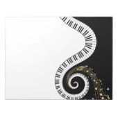 Pianosleutels en gouden Muzieknoten Notitieblok (Voorkant)