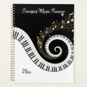 Pianosleutels en gouden Muzieknoten Planner (Voorkant)