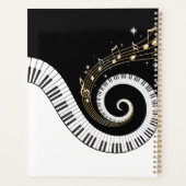 Pianosleutels en gouden Muzieknoten Planner (Achterkant)