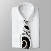 Pianosleutels en gouden Muzieknoten Stropdas (Gebonden)