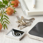 Pianosleutels en goudMuzieknoten Sleutelhanger (Zijkant)