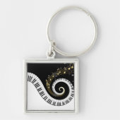 Pianosleutels en goudMuzieknoten Sleutelhanger (Voorkant)