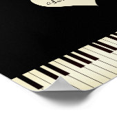 Pianosleutels en Heart, speciaal gepersonaliseerd Poster (Hoek)