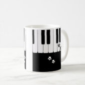 Pianosleutels en kattenpoten mok koffie (Voorkant rechts)