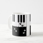 Pianosleutels en kattenpoten mok koffie (Voorkant links)