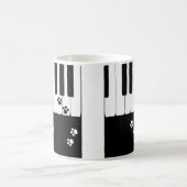Pianosleutels en kattenpoten mok koffie (Center)