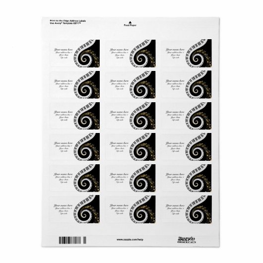 Pianosleutels en muziekbladen etiket (Full Sheet)