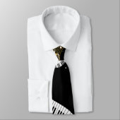 Pianosleutels en muziekbladen stropdas (Gebonden)