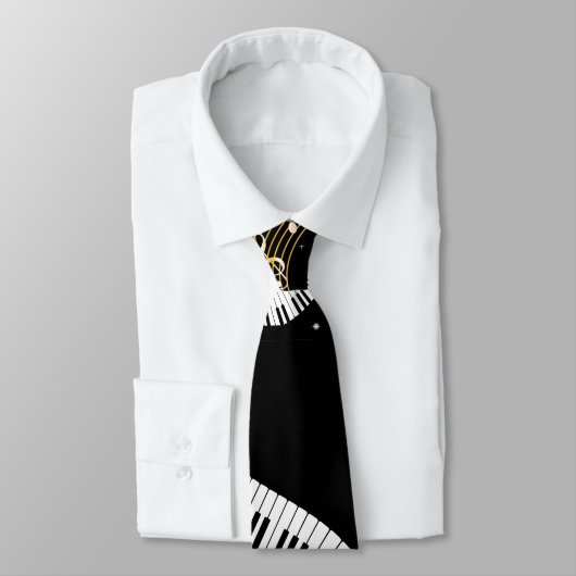 Pianosleutels en muziekbladen stropdas (Gebonden)