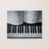 Pianosleutels en muziekboek legpuzzel (Horizontaal)