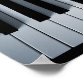 Pianosleutels en muziekboek poster (Hoek)