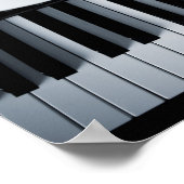 Pianosleutels en muziekboek poster (Hoek)