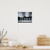 Pianosleutels en muziekboek poster (Keuken)