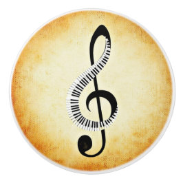 Pianosleutels en muzieknobbel keramische knop