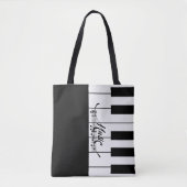 Pianosleutels en -Muzieknoten - Canvas tas (Voorkant)
