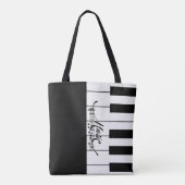 Pianosleutels en -Muzieknoten - Canvas tas (Achterkant)