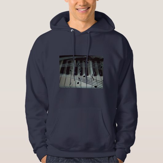 Pianosleutels en -Muzieknoten Hoodie (Voorkant)