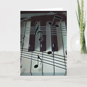 Pianosleutels en -Muzieknoten Kaart