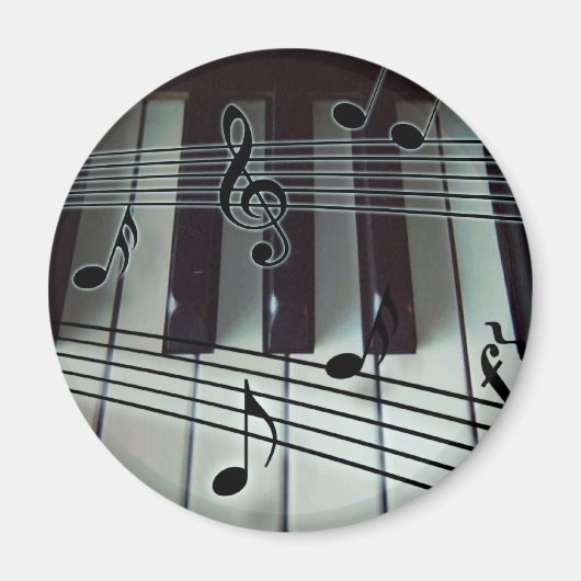 Pianosleutels en -Muzieknoten Magneet (Voorkant)