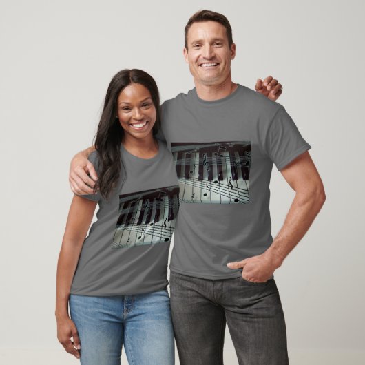 Pianosleutels en -Muzieknoten T-shirt (Unisex)