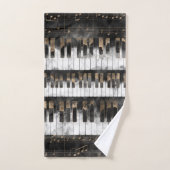 Pianosleutels en -noten - Waterverf en goud Bad Handdoek (Handdoek)