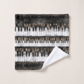 Pianosleutels en -noten - Waterverf en goud Bad Handdoek (Wasdoekje)
