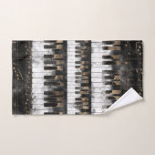Pianosleutels en -noten - Waterverf en goud Bad Handdoek (Handdoek)