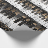 Pianosleutels en -noten - Waterverf en goud Cadeaupapier (Hoek)