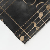 Pianosleutels en -noten - Waterverf en goud Fleece Deken (Hoek)