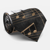 Pianosleutels en -noten - Waterverf en goud Stropdas (Opgerold)