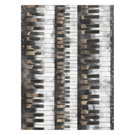 Pianosleutels en -noten - Waterverf en goud Tafelkleed (Voorkant)