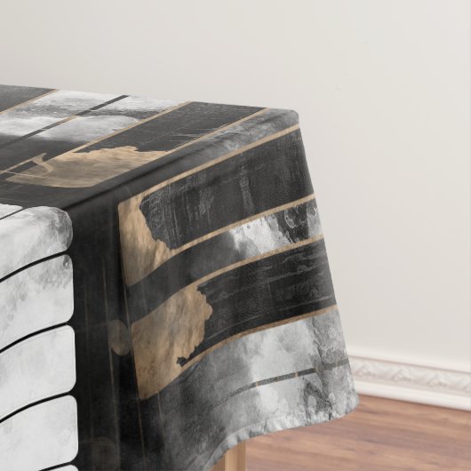 Pianosleutels en -noten - Waterverf en goud Tafelkleed (Voorbeeld)