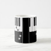 Pianosleutels en poten van katten koffiemok (Center)