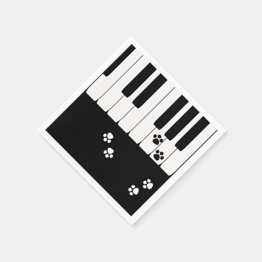 Pianosleutels en poten van katten servet (Hoek)