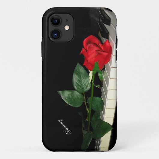 Pianosleutels en Red Rose Case-Mate iPhone Case (Achterkant)