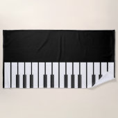 Pianosleutels koorden wereld muziek formele zwart strandlaken (Voorkant)