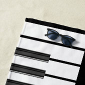 Pianosleutels koorden wereld muziek formele zwart strandlaken (In situ)