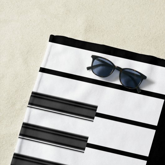 Pianosleutels koorden wereld muziek formele zwart strandlaken (In situ)