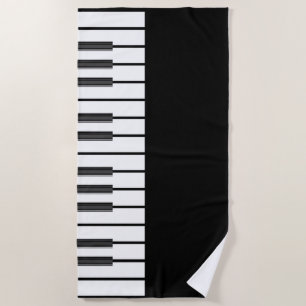 Pianosleutels koorden wereld muziek formele zwart strandlaken