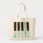 Pianosleutels met Aqua Circles Grote Tote Bag (Voorkant)