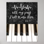 Pianosleutels met bijbelverse psalms poster (Voorkant)