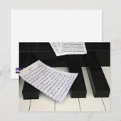 Pianosleutels met muziek briefkaart (Voorkant / Achterkant)