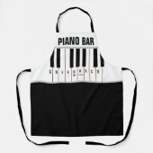 Pianosleutels Piano Bar Schort (Voorkant)