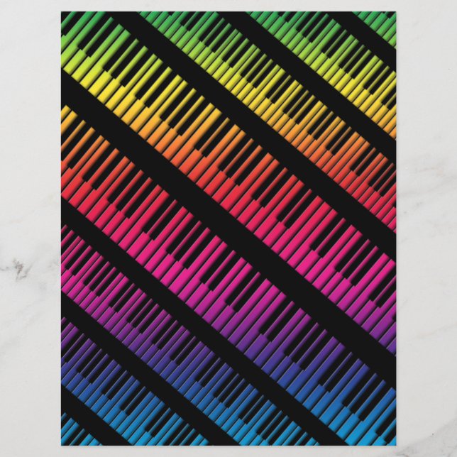Pianosleutels regenboog van kleur (Voorkant)