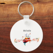 Pianosleutels sleutelhanger voor kinderen, pianist (Voorkant)